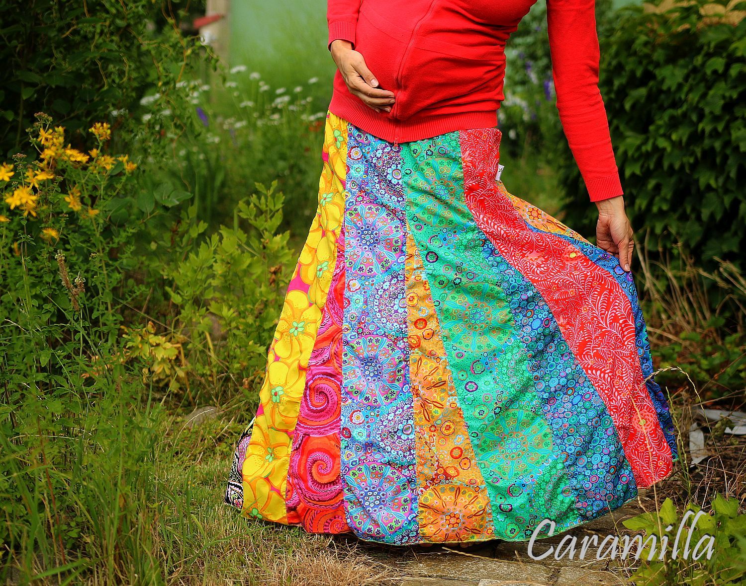 Letní kolekce nabíraných patchworkových sukní